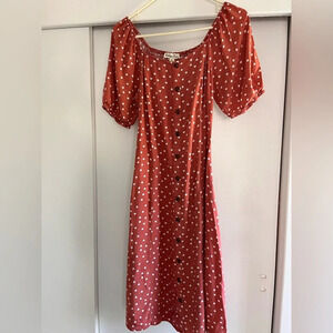 Polka Dot Midi Dress in Red